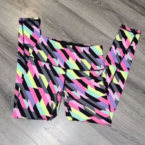 Victoria Secret VSX Knockout Neon Geometric Tight Leggings - Picture 2 of 7